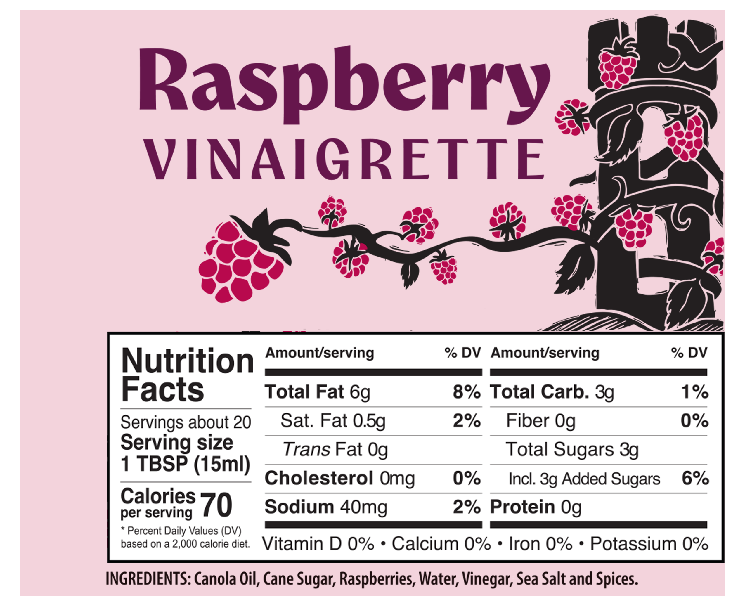 Raspberry Vinaigrette 10 oz - Bundle of 6